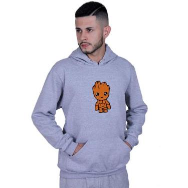 Imagem de Moletom Unissex Canguru Baby Groot Guardião - Lafre, Cinza, P