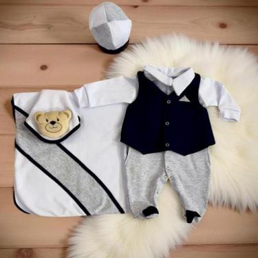 Imagem de Saída Maternidade Menino Smoker 05 Peças Roupas de Bebê - Maria's Baby