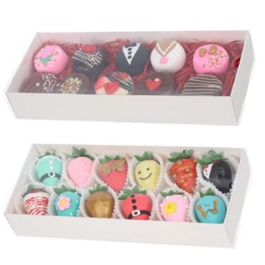Imagem de Caixas de morangos com cobertura de chocolate TEMLQPACK, pacote com 50