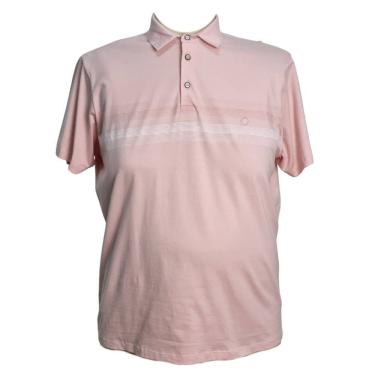 Imagem de Camiseta Polo Masculina Plus Size Cratus Ezu Rosa