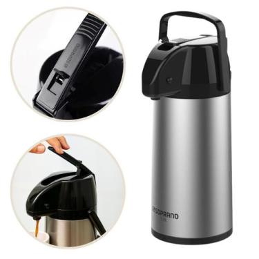 Imagem de Garrafa Térmica Aço Inox 1,9L Café Chá Exclusiva Soprano, 1,9L, Preto 