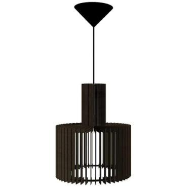 Imagem de Luminária Teto Tipo Pendente Moscou Mdf Completa - Preta - LENOBRE