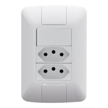 Imagem de Conjunto Interruptor Simples 6A + 2 Tomada 20A 250V Aria - TRAMONTINA