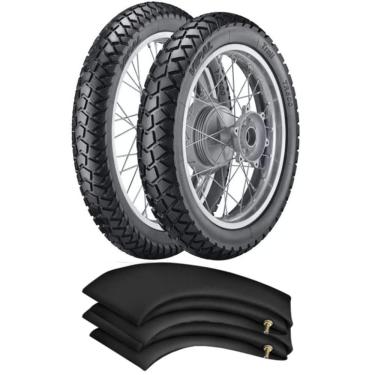 Imagem de Kit Pneu Xr250 Lander 120/80-18 + 80/90-21 Tr300 Vipal