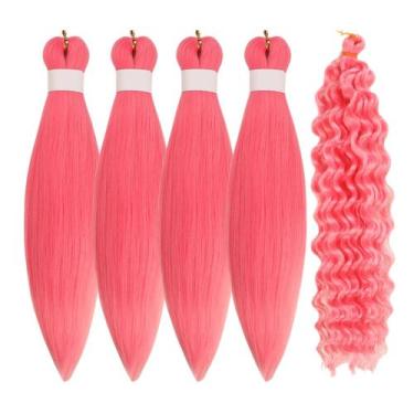 Imagem de Braiding Hair Gozill Pink Boho pré-esticado para sereia