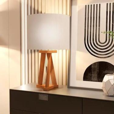 Imagem de Abajur Mesa Retrô Juno Com Pés de Madeira Sal Movelaria