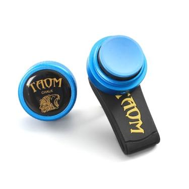 Imagem de TAOM Hodler de giz redondo para piscina com giz V10, giz de bilhar portátil com suporte magnético para giz de piscina, caixa de contêiner para ferramentas de taco de bilhar acessórios de sinuca