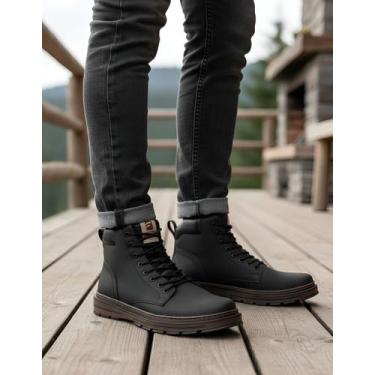 Imagem de Bota Coturno Masculino Ferraroni Vegano Com Ziper e Solado de Borracha