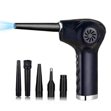 Imagem de Mingzhe Luz Elétrica de Espanador de Ar 60000 Rpm Poderoso Carro Doméstico Limpeza de Ventilador Sem Fio 5 Nozles (6000mAh)