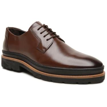 Imagem de Sapato Masculino Derby Londres Café Turunelli | Couro Bovino Legítimo | Palmilha em Gel, Cadarço Encerado e Solado Leve | Elegante e Confortável (BR, Adulto, Numérico, 43)