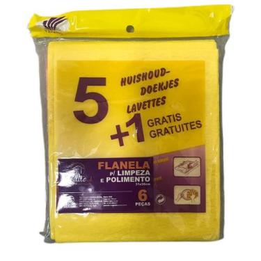 Imagem de Kit com 6 Flanelas para Limpeza e Polimento de Poliester - 31x38cm - O