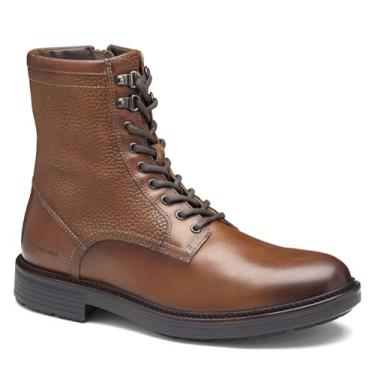 Imagem de Johnston & Murphy Bota masculina de bico liso Latham, Couro de bezerro europeu caramelo, 40