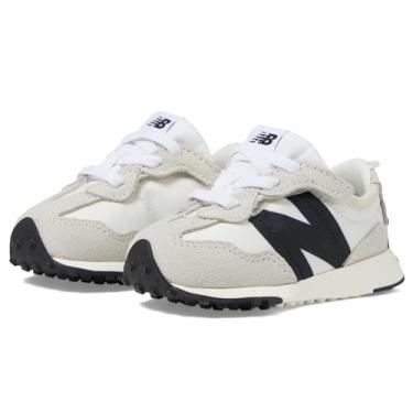 Imagem de New Balance Tênis feminino 327 New-b Hook & Loop (infantil), Bétula prata/preto, 4 X-Wide Toddler