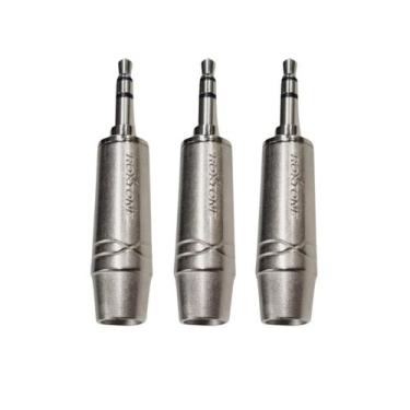 Imagem de Kit 3 Plug P2 Macho Estéreo Metal Prof Para Celular - Roxtone