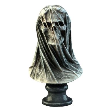 Imagem de Escultura: estátua velada, crânio de Grim Reaper, resina de Halloween
