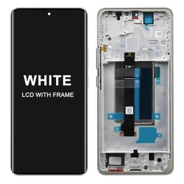 Imagem de AMOLED para Xiaomi Redmi Note 13 Pro+ 23090RA98C Tela LCD sensível ao toque digital para Note 13 Pro Plus 5G (branco com moldura)