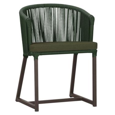 Imagem de Cadeira De Jantar Noronha Alumínio Marrom E13 Trama Original Verde