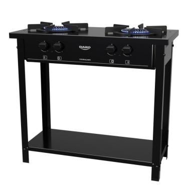 Imagem de Fogão Industrial 2 Bocas Preto Com Tripla Chama E Pés Removíveis Dako Couraçado
