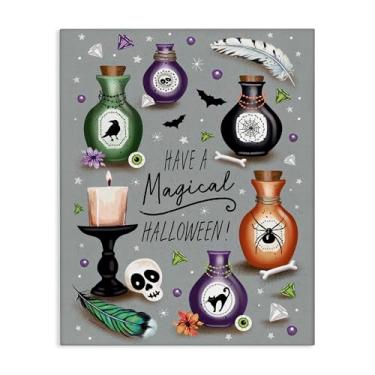 Imagem de Stupell Industries Arte de parede em tela de poções mágicas de Halloween, design por Elizabeth Tyndall, 76 x 61 cm