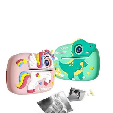 Imagem de Minicâmera infantil, foto e impressão instantânea, câmera digital infantil com impressão térmica, pixel instantâneo de alta definição de 2,4 K, adequada como presente divertido para meninos e meninas