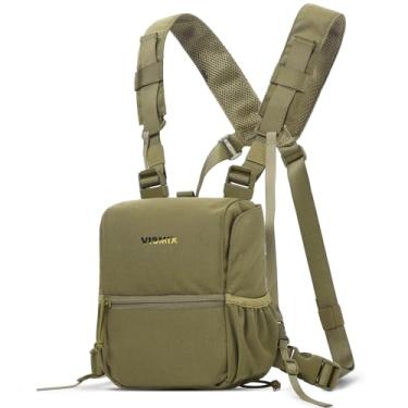 Imagem de VISMIX Peitoral binocular, peitoral binóculo ajustável com capa de chuva para caça, caminhada, tiro