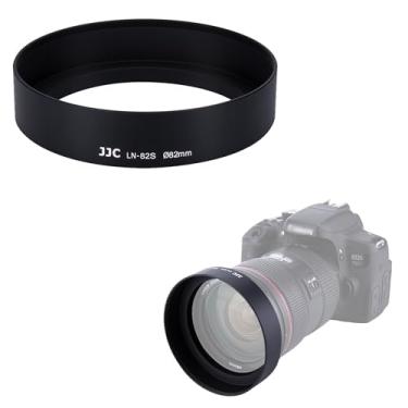 Imagem de JJC Para-sol de metal de alumínio padrão de 82 mm para lentes com rosca de filtro frontal de 82 mm para lentes Nikon AF-S Nikkor 24-70 mm f/2.8E ED VR, lente Sony FE 24-70 mm f/2.8 GM