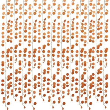 Imagem de Bairdish 12 peças de guirlanda artificial de eucalipto para decoração de casa, videiras falsas, decoração de outono, plantas falsas penduradas, vegetação, folhas, quarto, decoração estética para sala