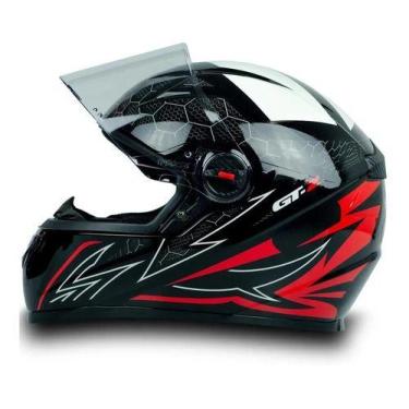 Imagem de Capacete Moto Fw3 Gt2 Gt5 Viseira Cristal Com Narigueira, GT2 VERMELHO