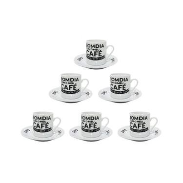 Imagem de Xícara De Café Escrita Porcelana 90Ml 6 Peças - Hauskraft