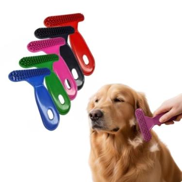 Imagem de Rasqueadeira Escova Removedora de Pelos para Cães e Gatos – Conforto e Eficiência | Rastelo Pente Tira Pelos (1, VERMELHO)
