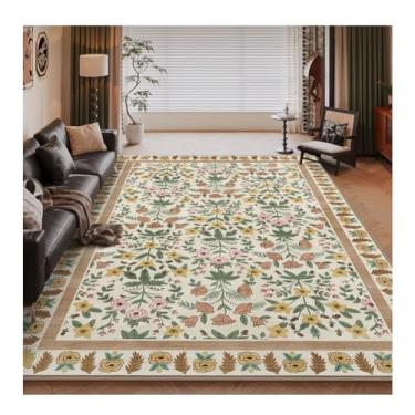 Imagem de HGTRH Tapetes de área para quarto, sala de estar, estilo boêmio, lavável, TPR antiderrapante, pilha não grossa para sala de jantar, cozinha, escritório, D 1,8 x 2,5 m