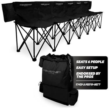 Imagem de PowerNet Carli Lloyd Banco de equipe de 6 lugares, bolsa de transporte estilo mochila incluída, ultra portátil, ótima para equipes, futebol, basquete, treino e jogos