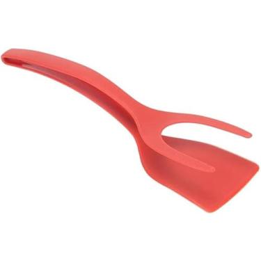 Imagem de COJJ - Espátula de pinball para ovos fritos | Espátula de ovo antiaderente 2 em 1 com clipe de comida | Espátula de ovo de silicone | Espátula de ovo de silicone antiaderente | Ferramenta de cozinha