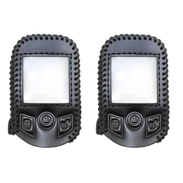 Imagem de Capa de couro preta para chave remota compatível com Compustar PRO T13 RFX-P2WT13-SF, com protetor de tela