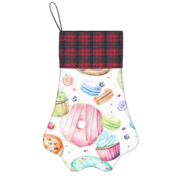 Imagem de Cupcakes Donuts Muffins Impressão de Açúcar Meias de Natal Animais de Estimação Decoração de Natal Cães Gatos Árvore Decoração Doce Presente Conveniente