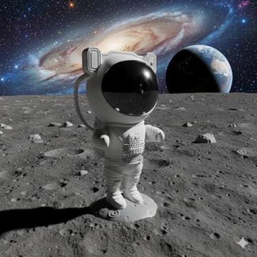 Imagem de Luminária Astronauta com Alto-Falante Bluetooth, Projetor de Luz Galáxia, Decoração Espacial com Som