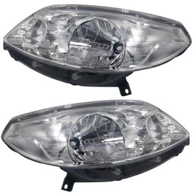 Imagem de Par Farol Dianteiro Sandero 2012 2013 2014 Máscara Cromada