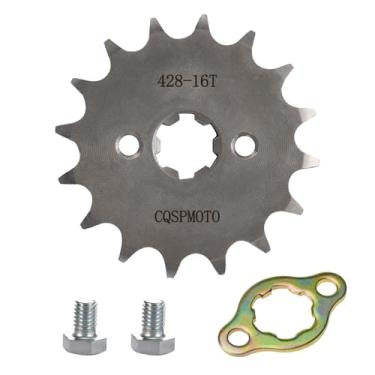 Imagem de CQSPMOTO Roda dentada dianteira para motocicleta 428-16T 17 mm para motor 50cc 70cc 110cc 140cc 160cc 125cc Honda TaoTao Roketa Coolster Sunl Lifan Zongshen quadriciclo chinês ATV Quad Dirt Bike 4