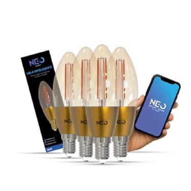 Imagem de Avant Neo Kit 4 Lâmpadas LED Vela Smart E14 5W, Wi-Fi Dimerizável, 1800K a 2700K, Alexa, Google e Tuya, para Lustre e Decoração