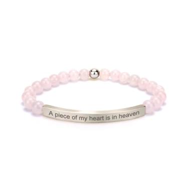 Imagem de cusurlove Pulseira feminina inspiradora de quartzo rosa, banhado a ouro 18K, joia de fé, bíblia religiosa cristã, presente para encorajamento, amor e força, Medium, Cristal, Sem Pedra Preciosa