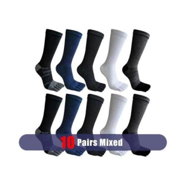 Imagem de Meias De Compressão Masculinas Longas De 5 Dedos, Absorventes De Suor 