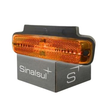 Imagem de Lanterna Lateral Caminhão Posição Retrorrefletor Com Suporte LED Amarela Sinalsul 2660073010 Bivolt