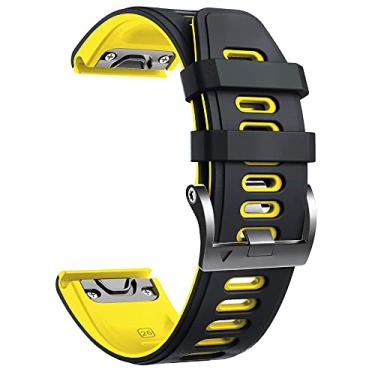 Imagem de TIOYW Pulseira de relógio Garmin Fenix 5X Plus 6X Pro 3 3HR de 26 mm para relógio Descent MK2i de aço inoxidável, pulseira de ajuste rápido (D,26 mm para Fenix 3HR)