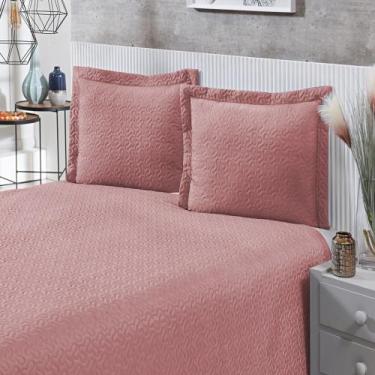 Imagem de Colcha Cobre Leito Bia Matelada 3D Para Cama Queen 200 Fios Conforto e