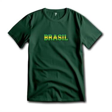 Imagem de Camiseta Brasil Estampa Verde e Amarela Malha Fria Premium - Sete Sete