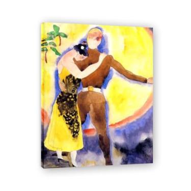 Imagem de Arte de parede em tela The Soldier And His GirlfriendCharles Demuth - Reprodução de pintura a óleo abstração geométrica, design de interiores colorido ousado 23 x 78 cm emoldurado