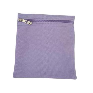 Imagem de Vaveren Bolso lateral embutido com zíper, invisível, em lona, fácil de instalar, para celular, ideal para roupas, casacos e moletons. Seguro, Roxo