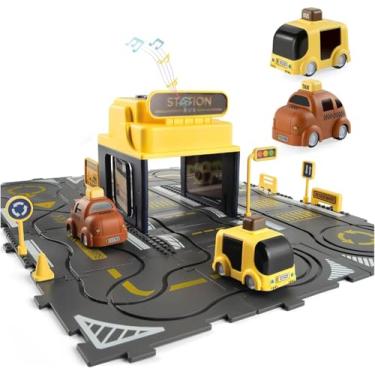 Imagem de Conjunto Pista de Carrinhos Quebra-Cabeça Estação de Ônibus com Luz e Música e 2 Carrinhos