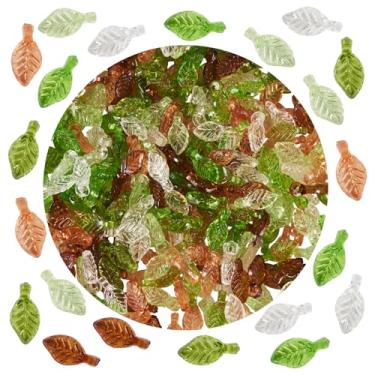 Imagem de 600 peças de pingentes de folha de acrílico transparente, 6 cores, pingentes de folhas minúsculas para pulseira faça você mesmo, colar, brincos, fabricação de joias