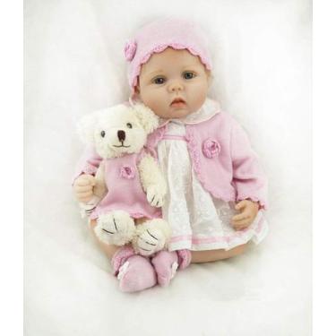 Imagem de Boneca Reborn Baby Doll TERABITHIA 55 cm de vinil de silicone com roup